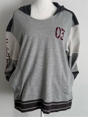 Harley Davidson Hoodie 03 Graphic Colorblock Thermal Sleeve Women’s 2XL